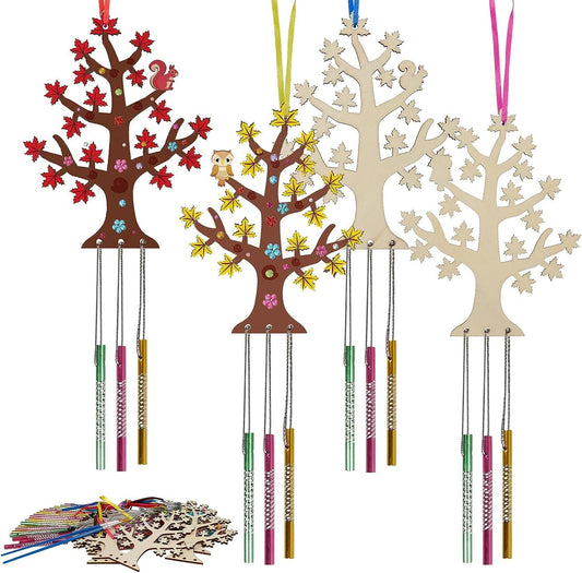 DIY Wind Chime Kit for Kids Make Your Own Wind Chime Crafts for Girls Boys  Wood Wind Chimes Ornaments for Christmas Tree Classroom Home Garden Summer