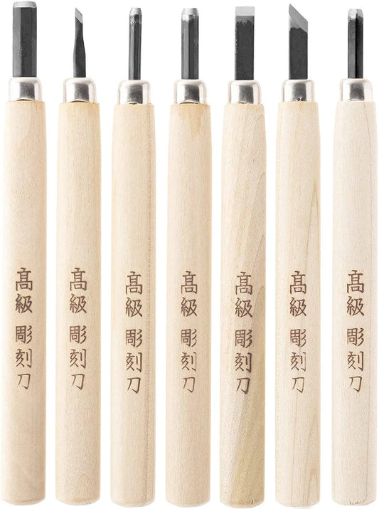 Mikisyo Power Grip Carving Tools, 7 Piece Set (Japan Import)