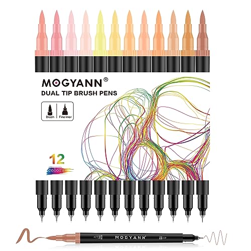 Mogyann Drawing Pens Black Art Pens for Drawing 12 Size Waterproof