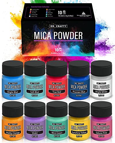 Fantastory Mica Powder For Epoxy Resin, 32 Colors(0.35oz/10g) Cosmetic  Grade Pigment Powder, Incl. 6 Jars Glitter Mica Powders For Candle Making,  Car