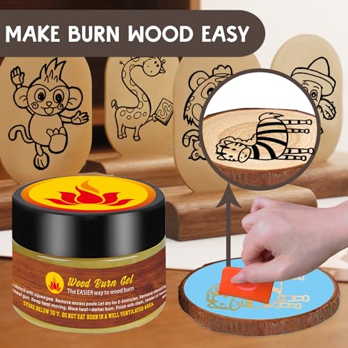 Wood Burn Paste, Log Burning Paste for Wood, 4 oz Wood Burn Gel with  Spatula for Crafts, Painting and DIY Art, Create Beautiful Art in Minutes