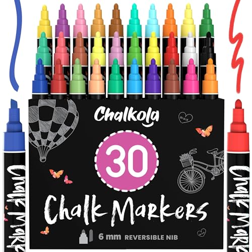 Artsunlvy 8 Colors Chalk Markers,Erasable, Non-Toxic, Water-Based,  Reversible Tips, Chalkboard Markers for Kids,Adults,Signs, Windows,  Blackboard,Dry