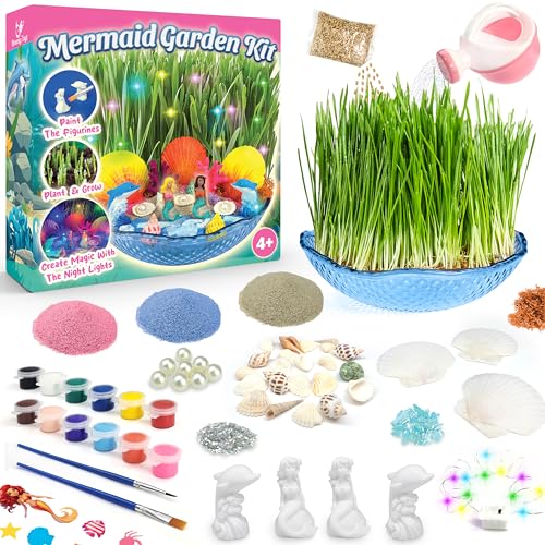 Bryte Unicorn Terrarium Kit for Kids: Complete with Fairy Garden Lights & Paintable  Figurines, Seeds, Soil & More ? Arts & Crafts, STEM Activities for Kids -  Boys and Girls Toys Ages