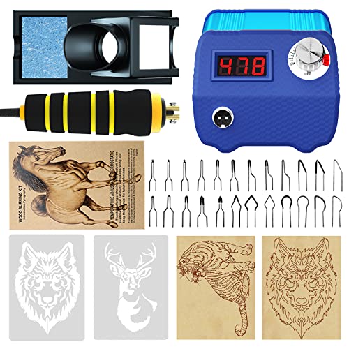 145W Pyrography Machine Wood Burning Pen Tool Craft Burner Kit with  Accessories