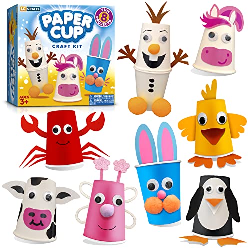KRAFUN My First Unicorn Bunny Paper Craft Kit for Toddlers and Girls Age  3-8 Years Old, Include 18 Cute DIY Arts and Crafts Projects, Organized Art