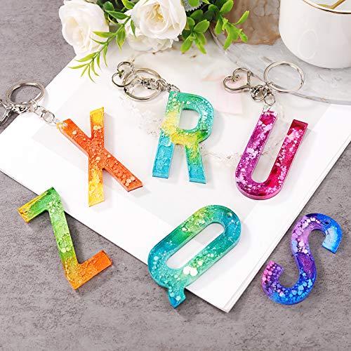 Mocoosy 182Pcs Reversed Silicone Alphabet Resin Molds Kit, Fancy Letter &  Ornament Molds Epoxy Resin Casting Molds Resin Keychain Making Set with 1  Hand Drill 2 Drill Bits 30 Key Rings 100 Screw Pins