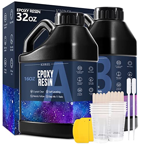 KISREL 1 Gallon Crystal Clear Epoxy Resin Kit, No Yellowing No Bubble Resin  Epoxy, Art & Casting Resin with 32 Mica Powders, Gold Foil Flakes, Craft Clear  Resin for Art Crafts, Jewelry