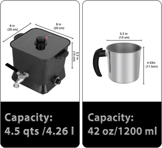  TOAUTO 4Qts Green Wax Melter for Candle Making - Electric  Candle Wax Melting Pot with Quick Pour Valve Wax & Temperature Control for  Candle Maker Beginner AC 120V