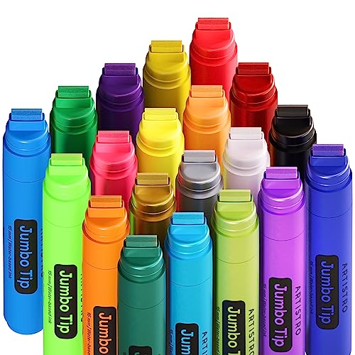 Sistavo Graffiti Markers Paint Markers 15mm Jumbo Felt Tip 10 Pack Colored  Tagging Markers Graffiti Supplies Acrylic Paint Markers Pens for Plastic