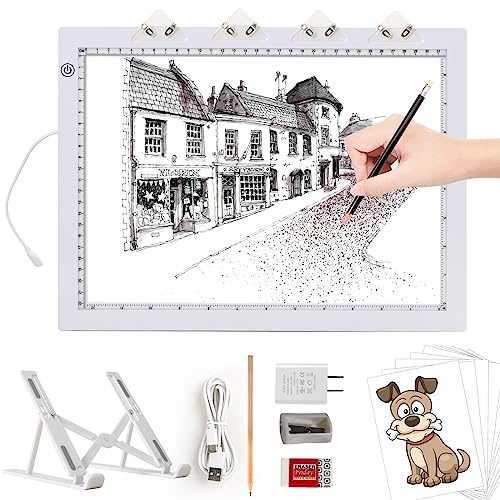  TOHETO A3 Rechargeable Led Super Bright Light Pad Powered by  3500mAh Lithium Battery for Cricut Weeding Vinyl Tool, Portable Wireless  Light Board/Box for Tracing, Diamond Painting, Sketching & Drawing