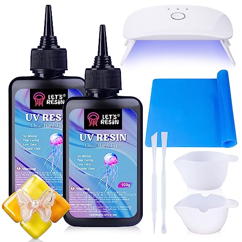 UV Resin Kit with Light, 136 Pcs UV Epoxy Resin Supplies with Upgrade UV  Lamp Jewelry Resin Molds Starter DIY Kits Tools for Clear Casting Keychain