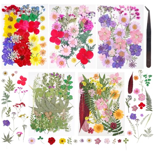 GUTLIVTAG Dried Pressed Flowers, 94PCS Natural Colorful Pressed