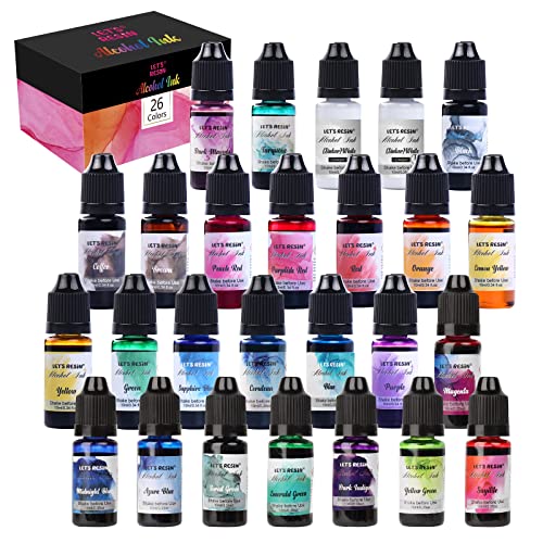 LET'S RESIN 48pcs Concentrated Alcohol Ink Set, Vibrant Colors  Alcohol-Based Resin Ink for Epoxy Resin, Alcohol Paint Dye for Resin Art,  Tumblers, Epoxy Resin (Each 0.35oz)