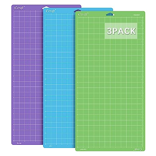  ecraft 12X12 Cutting Mat for Cricut Explore One/Air/Air  2/Maker 3 Pieces Strong Adhesive Sticky Purple Quilting Cut Mats  Replacement for Crafts、Sewing and All Arts.