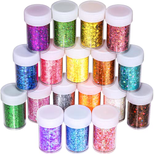 LEOBRO Glitter, 180G/6.35OZ Silver Glitter, Holographic Ultra Fine Glitter,  Glitter Powder for Resin, Craft Glitter, 1/128 Metallic Iridescent