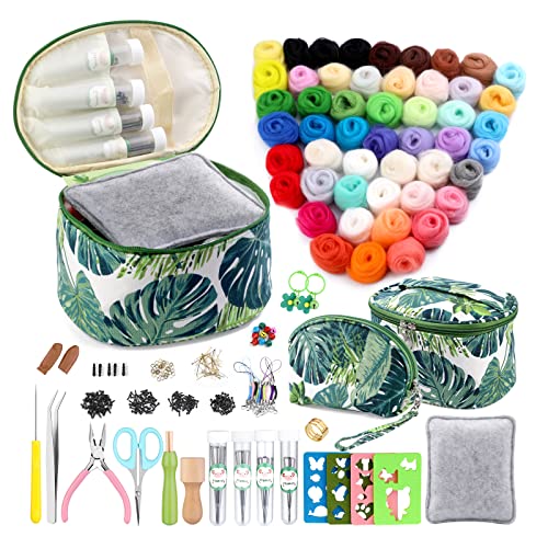 Incraftables Wool Needle Felting Kit (15 Colors). Best Wool Felting Kits  for Beginners, Pros, Adults & Kids. Wool Roving Felt Supplies Starter Set  with Plastic Eyes, Landyads, Keychains & Glue