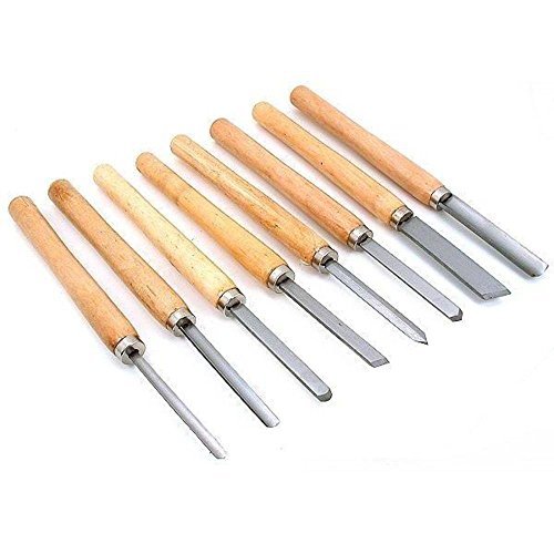 Mophorn Woodworking 12pcs Lathe Chisel,Wood Carving Hand Chisel 3-3/4inch Blade Length, Wood Turning Tools with Wooden Storage Case, for Wood