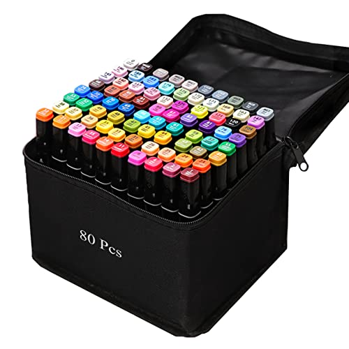 ATOPSTAR 120 Colors Alcohol Markers Artist Drawing Art Markers for Kids Dual  Tip Markers for Adult Coloring Painting Supplies Perfect for Kids Boys  Girls Students Adult Gift(120 Black Shell)