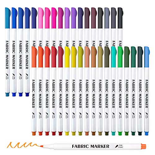 Lelix 30 Colors Permanent Markers, Fine Point, Assorted Colors, Works on Plastic,Wood,Stone,Metal and Glass for Kids Adult Coloring Doodling Marking