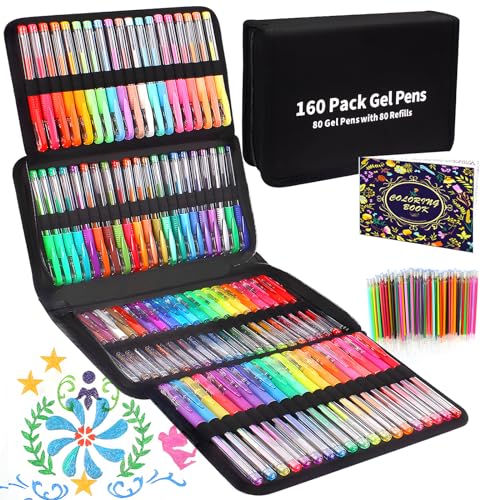 Colorya Gel Pens - 48 Metallic & Glitter Gel Pens + Carry Bag, Perfect Gel  Pens for Adult Coloring Books, Sketching, Drawing, Doodling, Bullet  Journals - 31 Glitter & 17 Metallic Colors : : Home