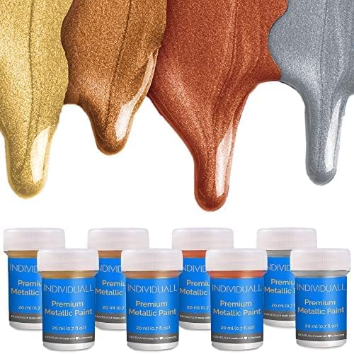 Metallic Acrylic Paint Set with 10 Brushes and 1 Palette 20 Colors  (60ml,2oz) Non Toxic Art Craft Paints for Adults, Artists, Students, Kids  Beginners