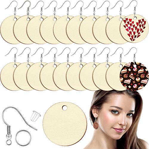 120 Pieces Unfinished Wooden Earrings Blanks Wooden Teardrop Earrings Set  Wood Pendants with 60 Pieces Earring Hooks and 60 Pieces Jump Rings for