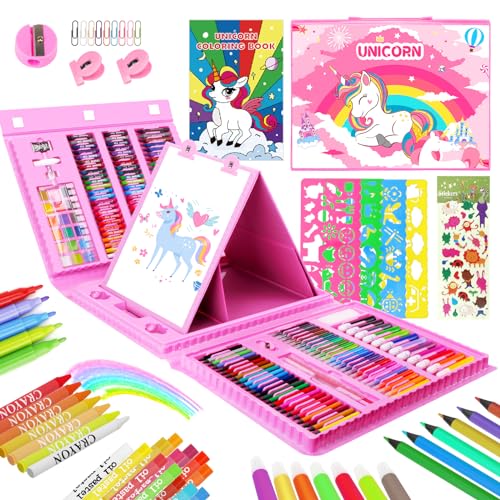 YOYTOO Unicorn Coloring Pads Kit for Girls, Unicorn Coloring Book with 60  Coloring Pages and 16 Colored Pencils for Drawing Painting, Travel Coloring