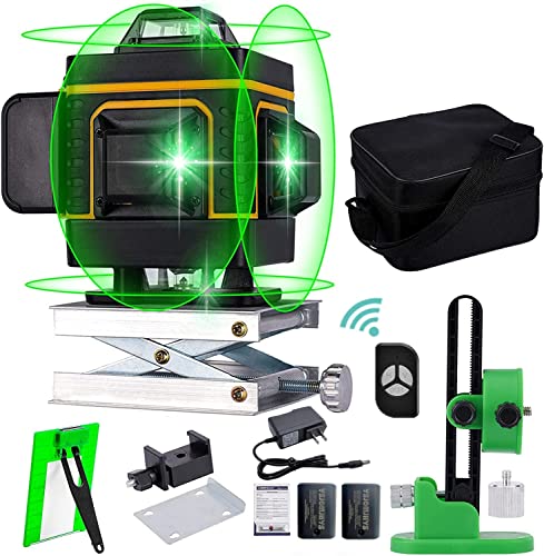 Laser Level Self Leveling - Elikliv 200ft Outdoor Robust Indoors 4D Green  Cross Line Laser Level 4x360 Horizontal Vertical Dual-beam Lasers for DIY  or