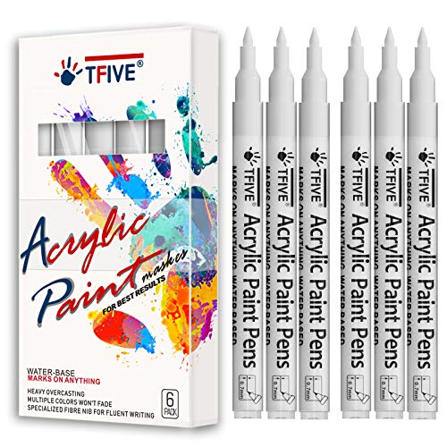 Funcils 5 Acrylic Black Paint Pen - Fine Tip, Thin Point & Jumbo