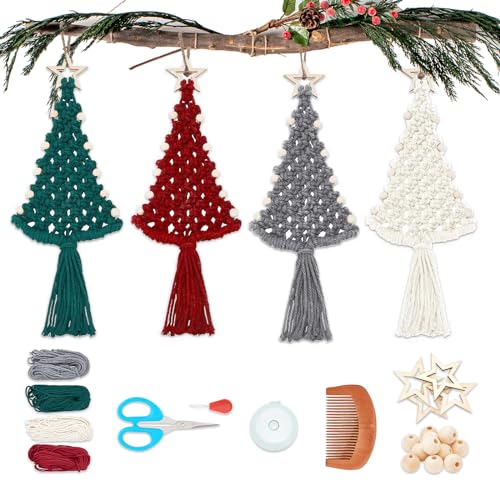 INFUNLY 8 Set DIY Christmas Macrame Kits for Adults Beginners