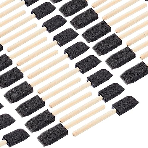 24 Pcs Foam Paint Brushes, Wood Handle Sponge Brushes for Painting