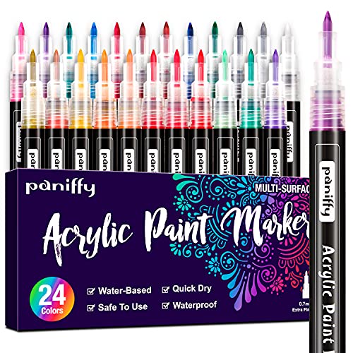 Grabie Acrylic Paint Pens, Acrylic Paint Markers, 28 Colors, 0.7 mm, Extra  Fine Tip Paint Markers, Premium Paint Pens for Painting on Various Surface, Acrylic  Paint Set, Art Supplies for Acrylic Paint 