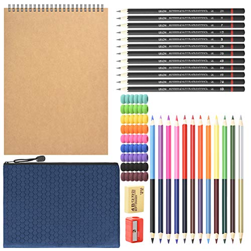 YBLANDEG Drawing and Sketching Colored Pencils Kit 145Pcs, Professional Art Supplies Painting Pencils Set, Graphite Charcoal Art Pencils Teens
