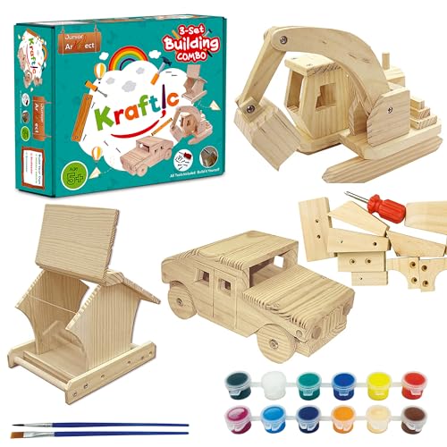 Kraftic Art Kit Coloring Set for Kids, Complete Back to School Art Supplies Kit, Art Box Organizer, Drawing Supplies Art Case with Removable Tray
