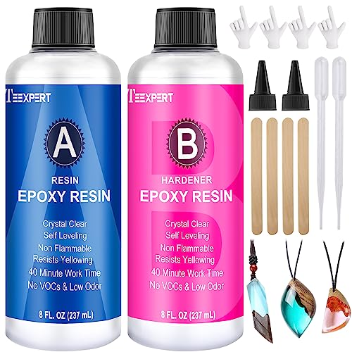  Teexpert Epoxy Resin - Fast Curing Resin 8.8OZ 4 Hours Demold  Crystal Clear & Self-Leveling Casting Resin 8-10 Hours Quick Cure Epoxy  Resin Kit for Jewelry, Ring, Keychains, Coaster, Wood, Molds 