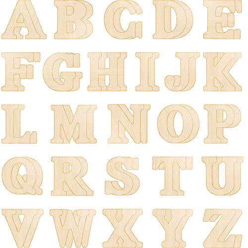 2-Inch Wooden Alphabet Letters for Arts and Crafts, 4 Sets