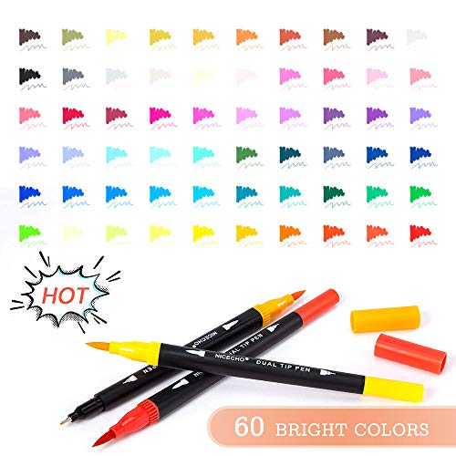 Eglyenlky 36 Coloring Markers Double Tip Brush Pens, Dual Tip