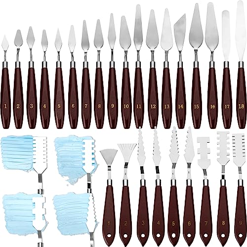 MEEDEN 5 Pieces Painting Knife Set Versatile Stainless Steel Spatula  Palette Knife Oil Painting Accessories Mixing Scraper for Oil, Paint Color