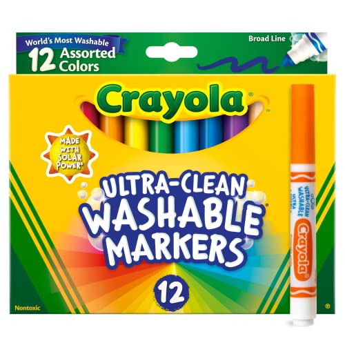 Crayola Washable Dry-Erase Fine Line Markers, 12 Classic Colors NonToxic  Art Tools for Kids & Toddlers 3+