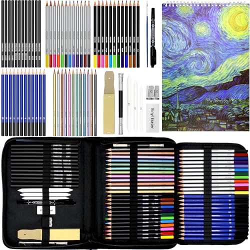 Sketching and Drawing Art Supplies by EVAZAR London, Artists Set