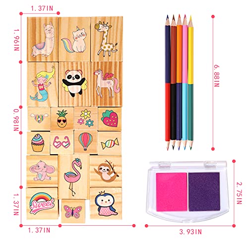 Creative Kids Cocomelon Stamp Set 36+ Piece Wooden Stamps Set Includes Ink Pads, Stickers, Markers, Picture Frames - Montessori