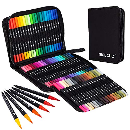 JFSJDF Dual Brush Marker Pens for Coloring, Artist Fine & Brush Tip Marker  Set, Colored Markers for Kids Adult Coloring Books, Bullet Journaling, Note