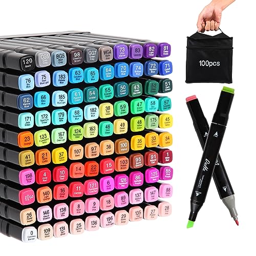 CADITEX Markers for Adult Coloring 100 Colors Dual Brush Pens Fine Tip Markers  Set for Artist Drawing - Yahoo Shopping