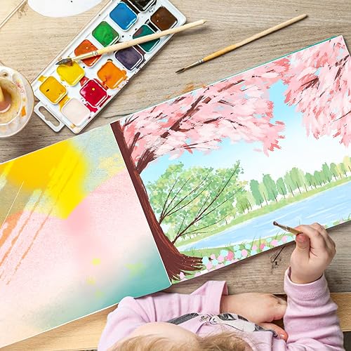 Watercolor Paper, 110 Lb/230 GSM 9 x 12 20 Sheets Water Color Paper Bulk  for Kids Child Students Adults, White Cold Press Watercolor Drawing Paint