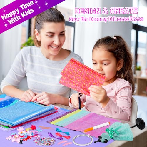 Jumlys 600+PCS Fashion Designer Kits for Girls Ages 6, 7, 8, 9, 10, 11, 12,  Sewing Kits with 4 Mannequins for Kids Ages 6-8, 8-12, DIY Arts and Crafts