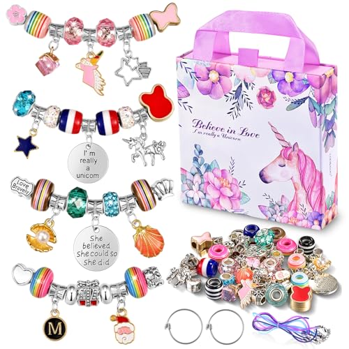 Charm Bracelet Making Kit, Kid Jewelry Making Kit for Girls 8-12, Unic –  WoodArtSupply