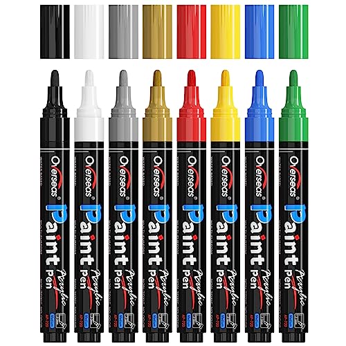 Paint Marker Pens - 36 Colors Permanent Oil Based Paint Markers, Medium  Tip, Quick Dry and Waterproof Assorted Color Marker for Metal, Wood,  Fabric
