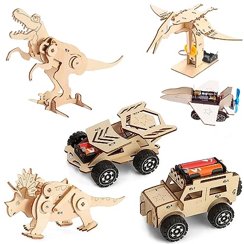 6 In 1 Wood Car Building Kits for Kids Ages 8-12, STEM Kits for Kids Age  8-10-12, Crafts for Boys Ages 6-8 12-14, Woodworking Project, Wooden 3D