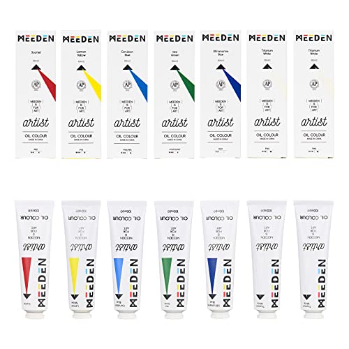  MEEDEN Oil Painting Set, 7x100ml/3.389oz Oil Paints Set,  Non-Toxic Oil Based Paints for Canvas Painting, Oil Paintbrushes, Canvas  Pad & Oil Painting Art Supplies for Adults, Professional Artists