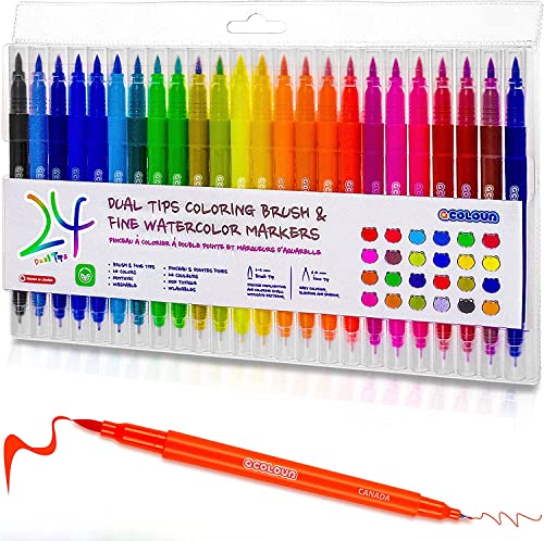 GC Quill 12 Colors Metallic Marker Pens - Dual Tip Brush and Fine Point Pens for DIY Album, Black Cards, Scrapbooking, Craft Supplies, on Ceramic, Sto